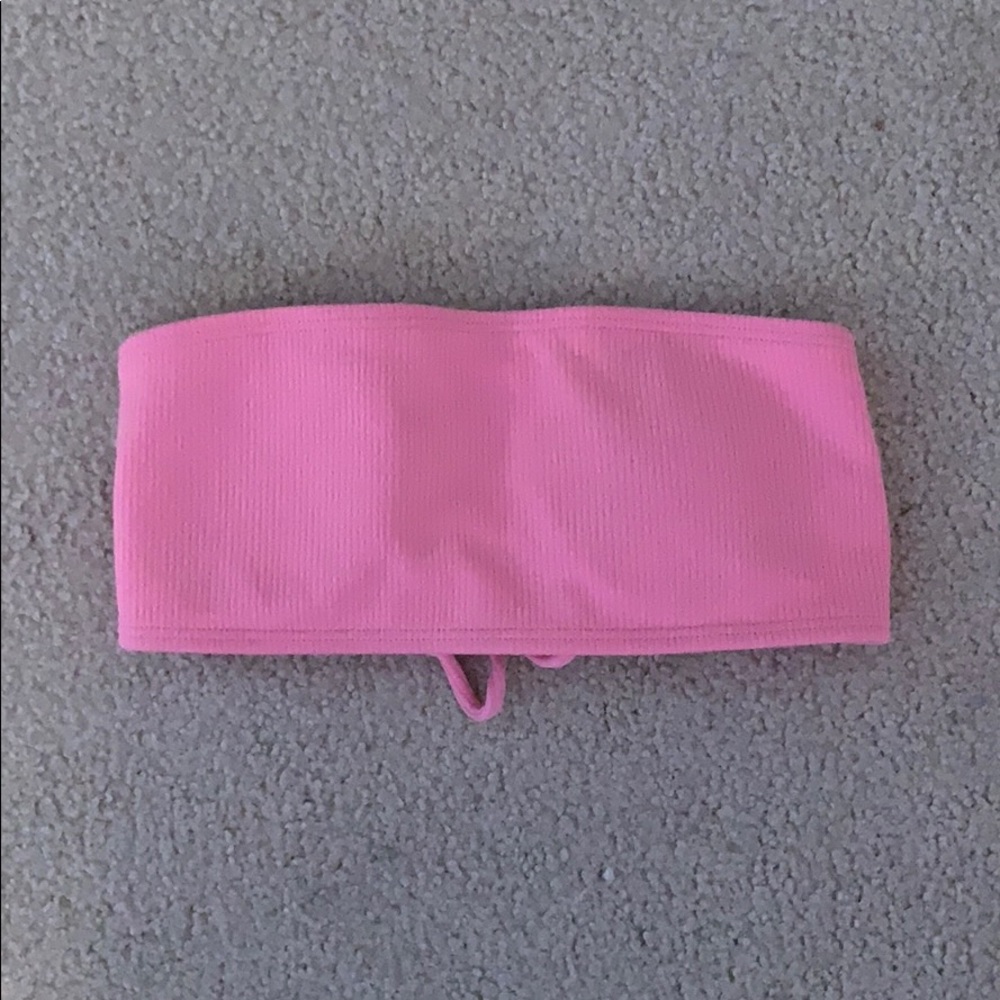 pink bandeau bikini top